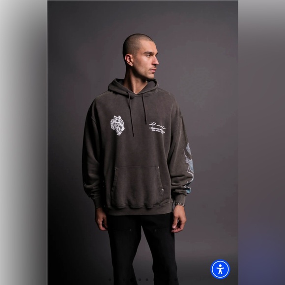 DARC SPORTS FULL THROTTLE "VINTAGE RIVET BISHOP" HOODIE IN WOLF GRAY - Picture 11 of 11